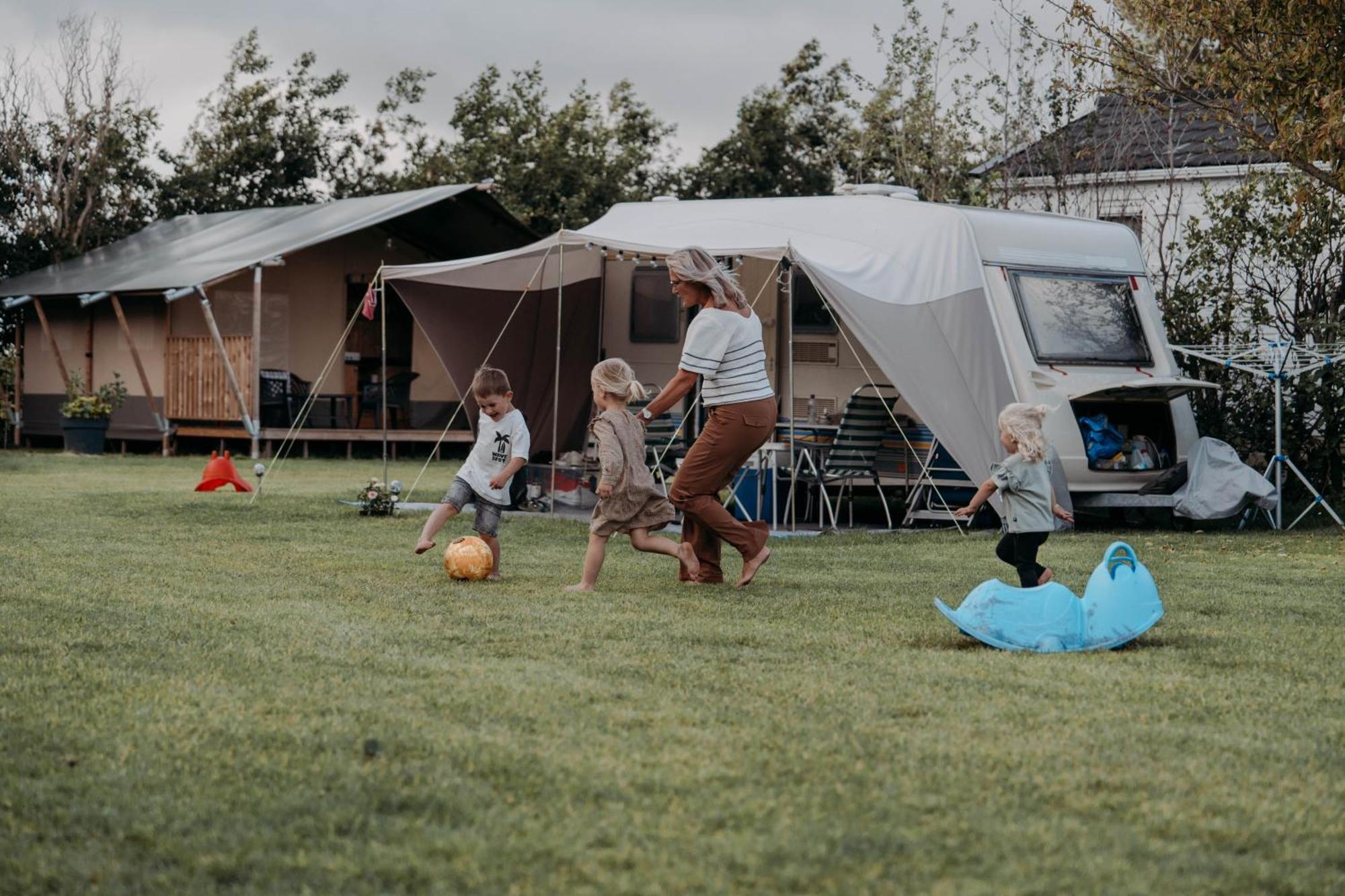 Breezand Camping De Tulpenweide Lege Kampeerplaats, Lege Plaats Op Het Gras Zonder Bed מראה חיצוני תמונה