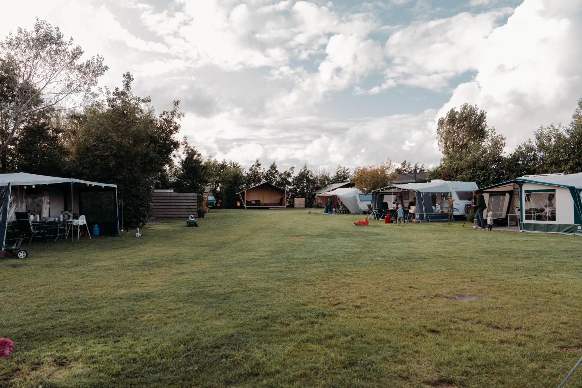 Breezand Camping De Tulpenweide Lege Kampeerplaats, Lege Plaats Op Het Gras Zonder Bed מראה חיצוני תמונה