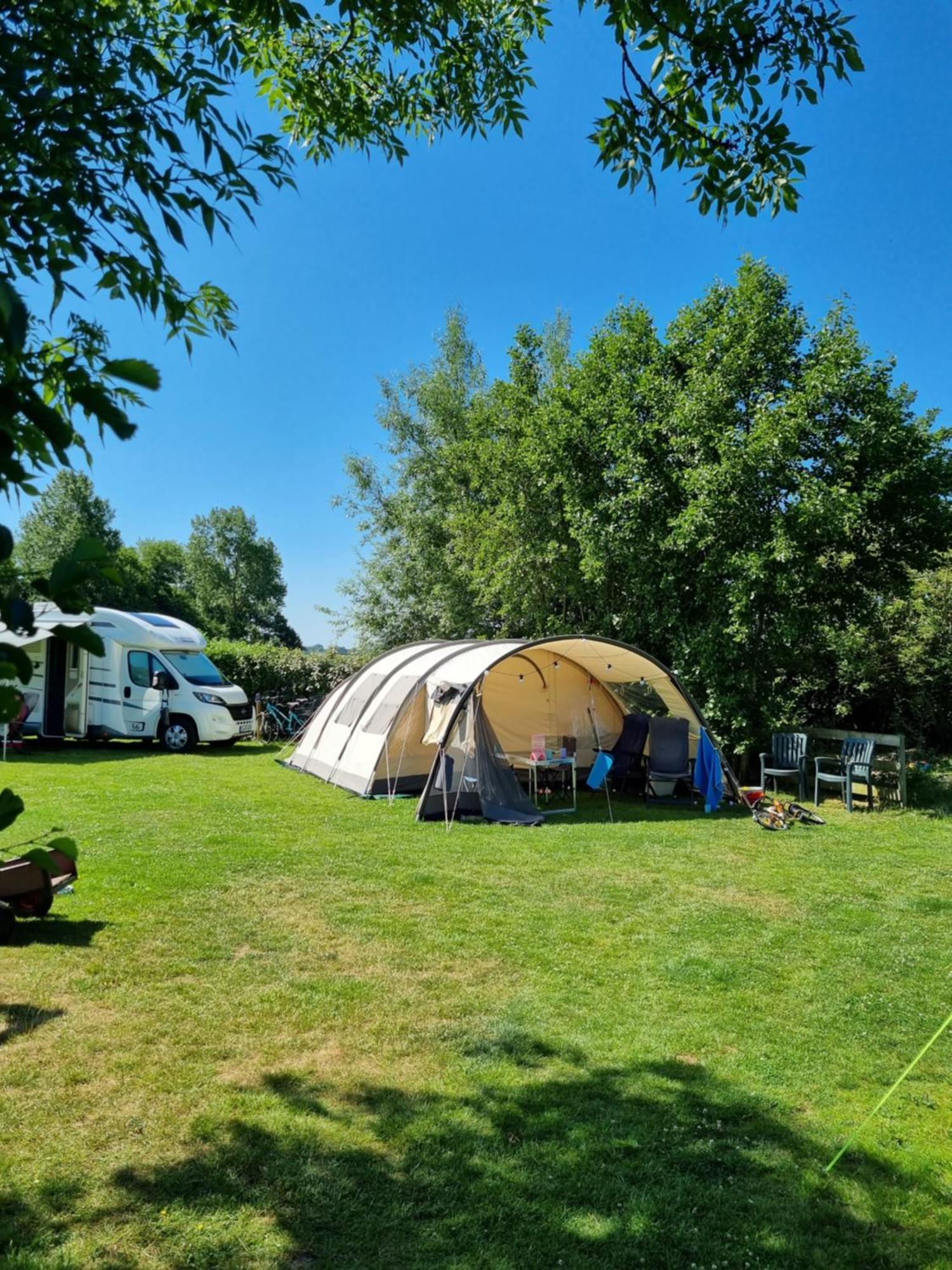 Breezand Camping De Tulpenweide Lege Kampeerplaats, Lege Plaats Op Het Gras Zonder Bed חדר תמונה